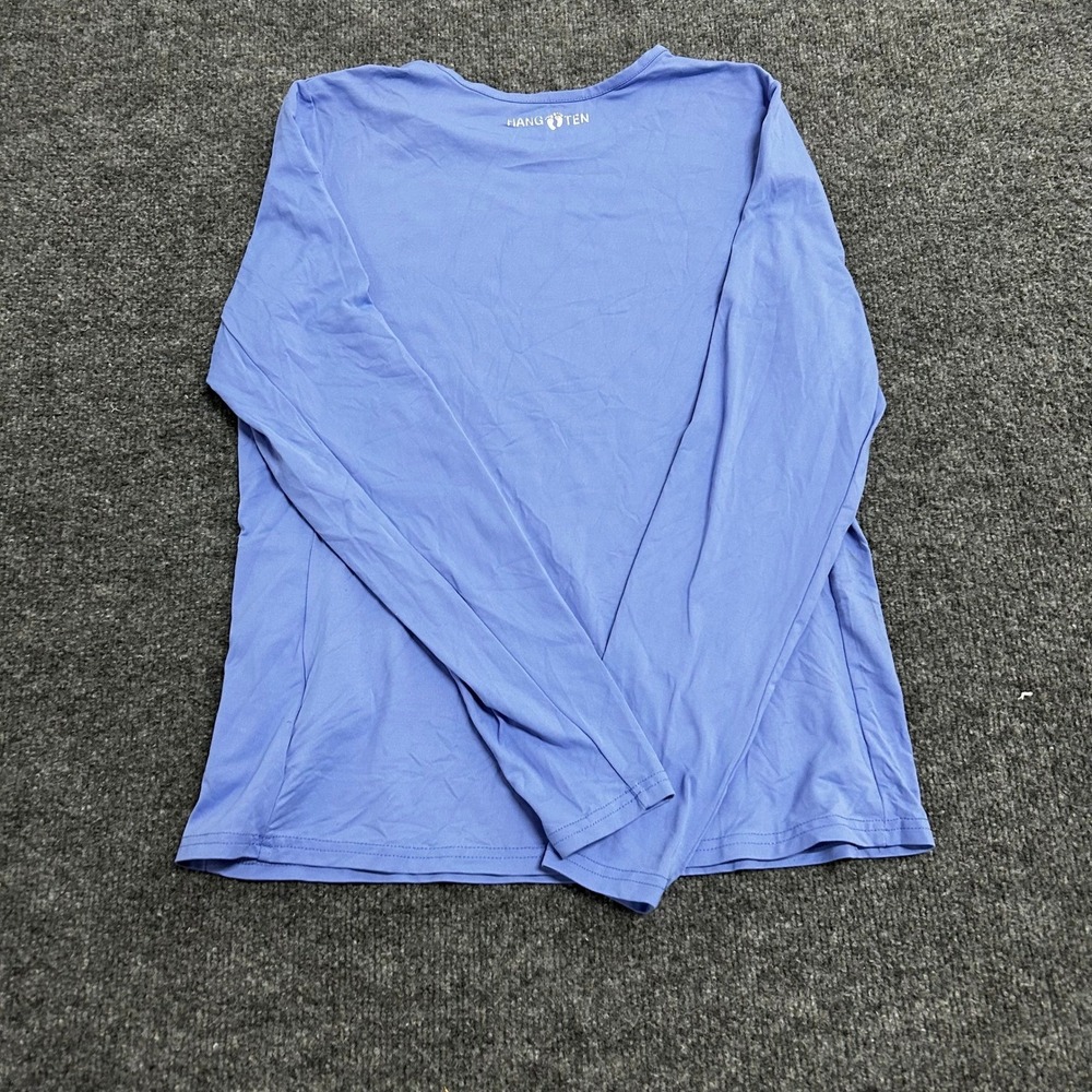 Hang Ten Shirt Womens Size M Blue Long Sleeve Sun Athletic Lightweight Stretch